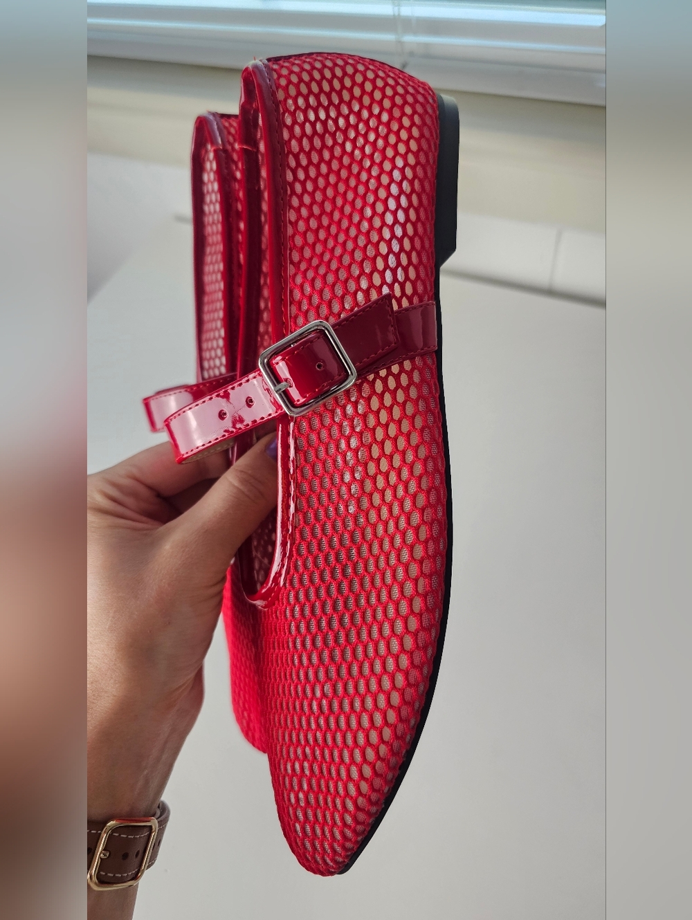 Steve Madden Women's Dreaming Mesh Mary Jane Flats Red Size 11 - Picture 10 of 10